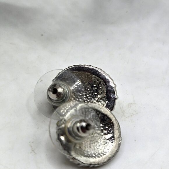 "5/$25" Vintage Estate Inspired Faux Pearl Rhinestone Silvertone Stud Earrings - Picture 3 of 6